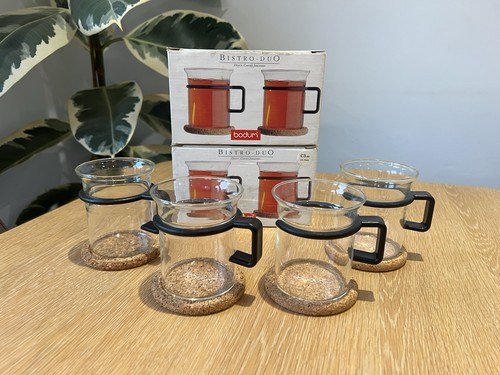 Boxed vintage bodum - glass, mugs